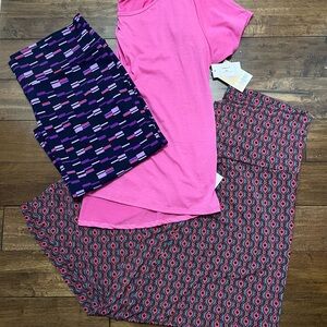 LulaRoe Maxi skirt, Cassie Skirt and Classic T Three Piece Set